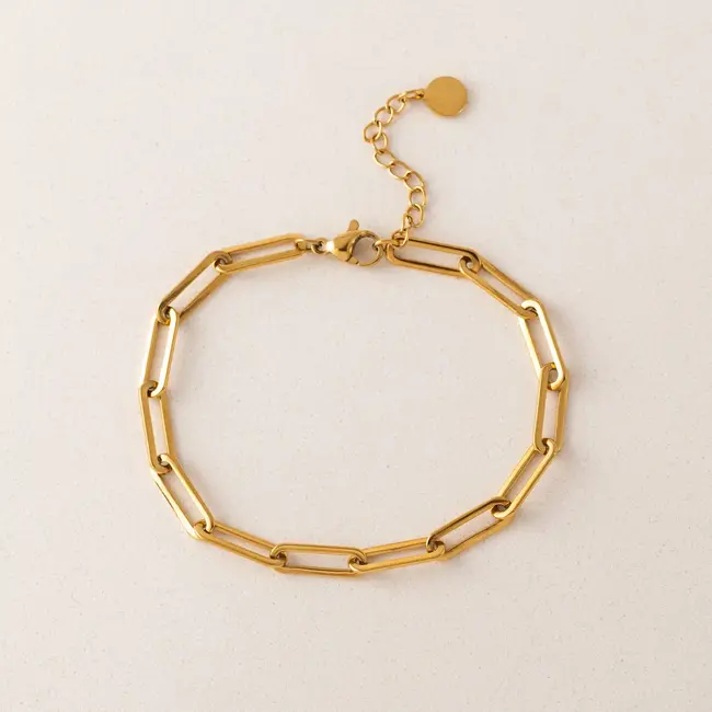 Lover’s Tempo Bold Paperclip Bracelet - Gold - Waterproof