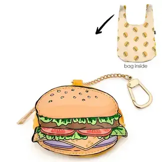 Bag Charm & Reusable Shopper Bag - Hamburger