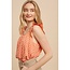 Eyelet Flutter Sleeve Cotton Blouse