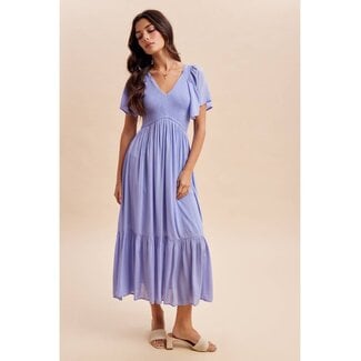 Modal Smocked Dress In Blue Aura