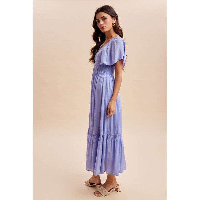 Modal Smocked Dress In Blue Aura