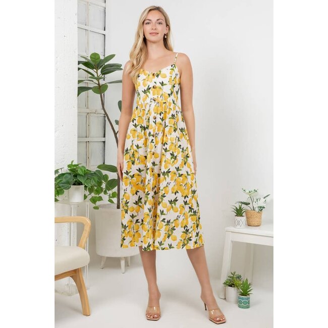 Lemon Print Cami Dress