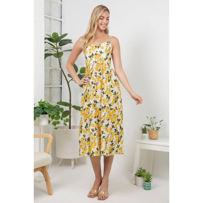 Lemon Print Cami Dress