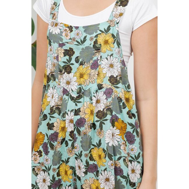 Vintage Floral Print Overalls