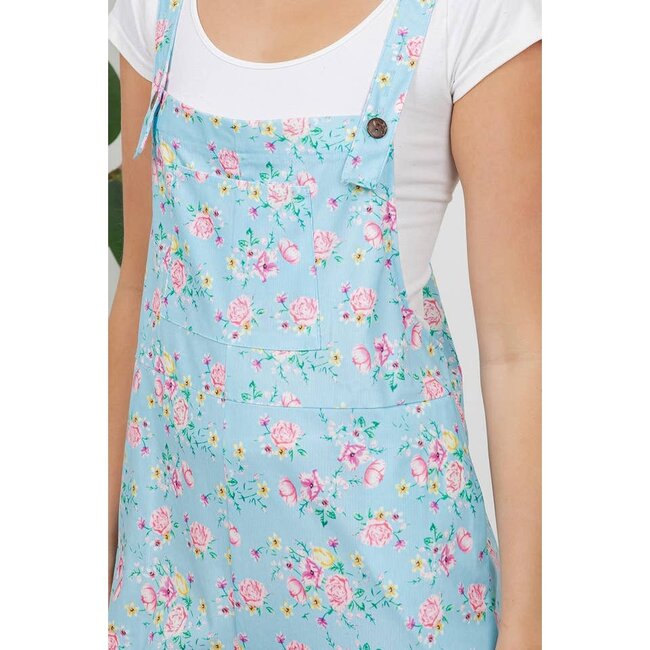 Retro Floral Wide Leg Overalls