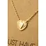 Gold Dipped Engraved Heart Pendant Necklace (more colours)