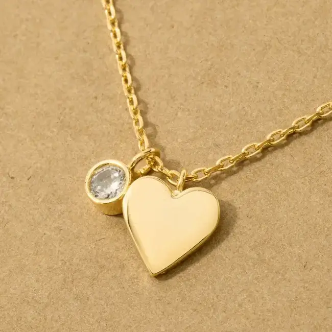 Gold Dipped Heart And Stud Charm Necklace (more colours)