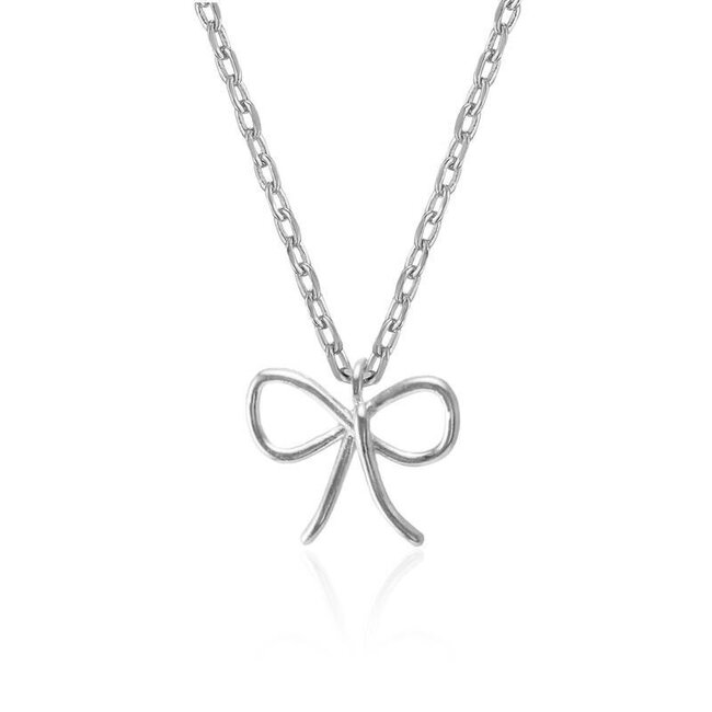 Gold Dipped Wire Ribbon Bow Pendant Necklace (more colours)