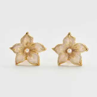 Fable England Jasmine Pearl Stud Earrings