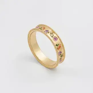 Fable England Folksy Floral Gold Ring