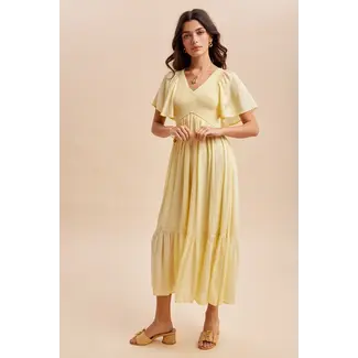 Modal Smocked Dress In Lemon Water