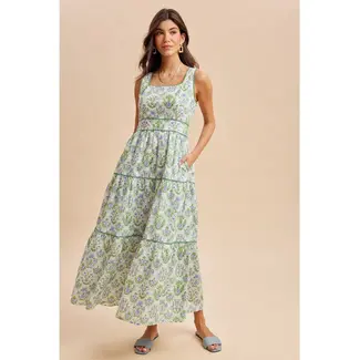 Floral Square Neck Maxi Dress