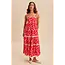 Floral Print Maxi Dress in Cherry Red