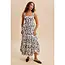 Floral Print Maxi Dress in Creme