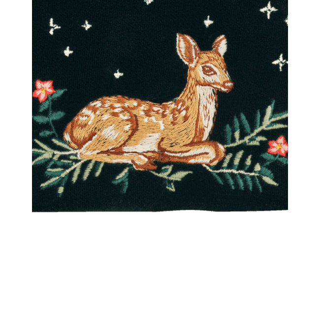 Fable England Fawn Embroidered Green Wallet