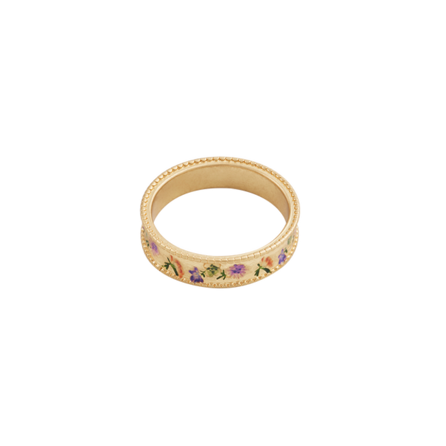 Fable England Folksy Floral Gold Ring
