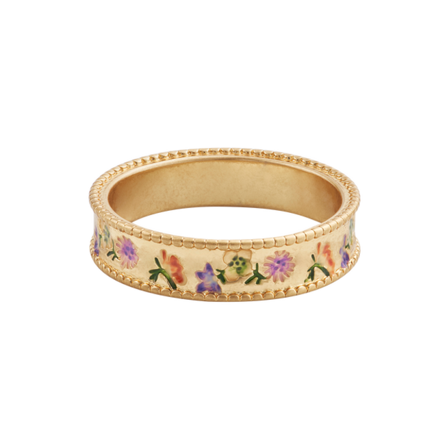Fable England Folksy Floral Gold Ring