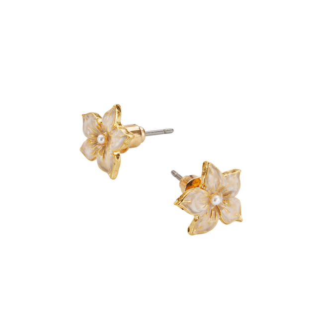 Fable England Jasmine Pearl Stud Earrings