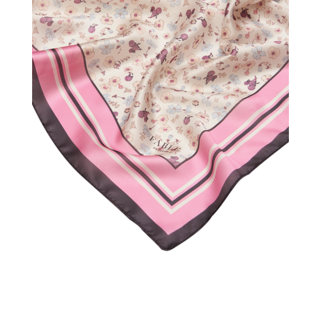 Fable England Deco Blooms Silky Lightweight Cream Scarf