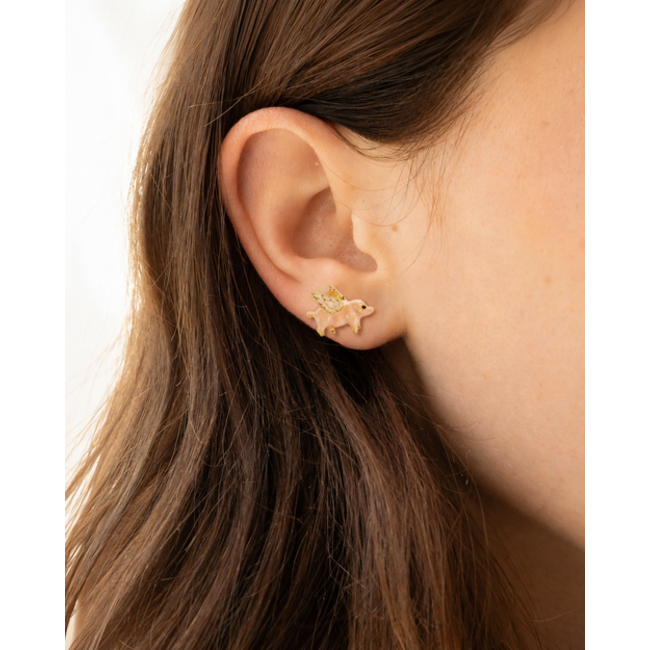 Fable England Flying Pig Stud Earrings