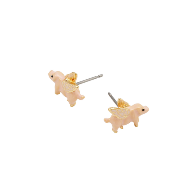 Fable England Flying Pig Stud Earrings