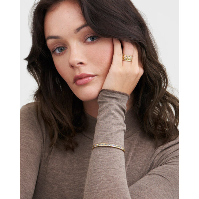 Fable England Forget Me Not Gold Bangle