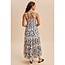 Floral Print Maxi Dress in Creme