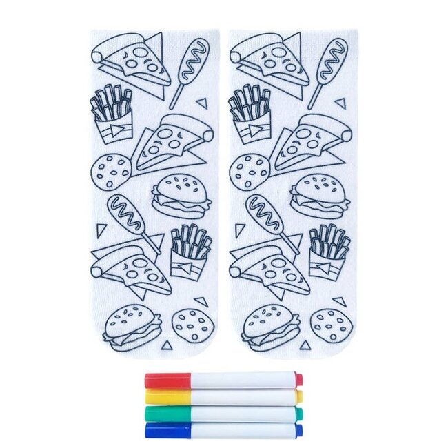 Ankle Socks Coloring Kit - Favorite Foods
