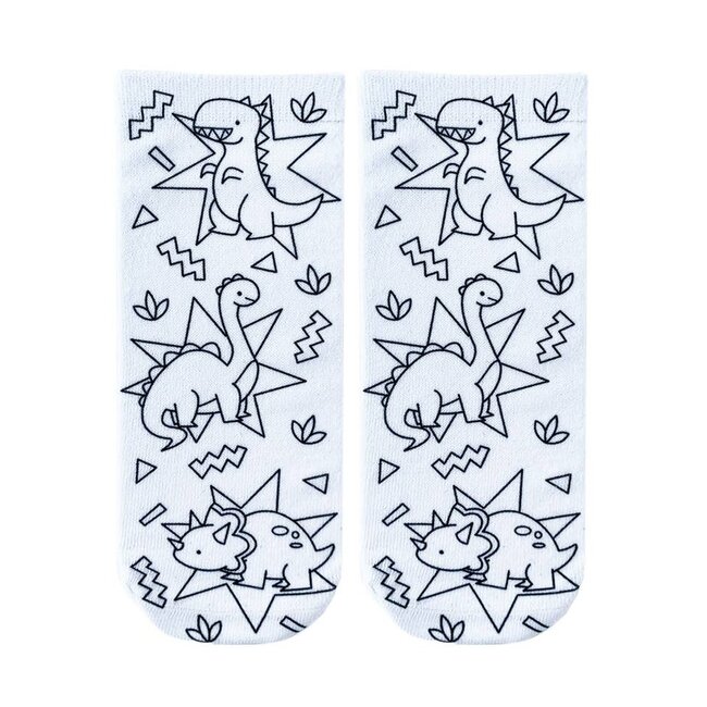 Ankle Socks Coloring Kit - Days of the Dinosaurs