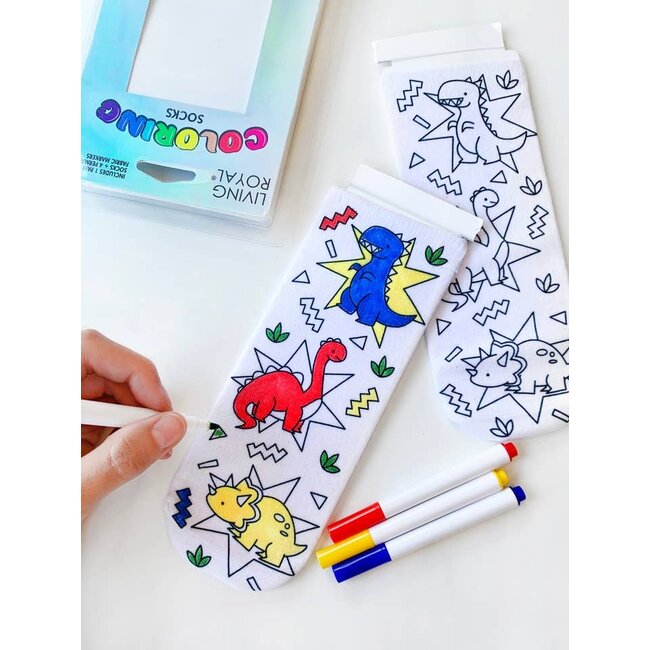 Ankle Socks Coloring Kit - Days of the Dinosaurs