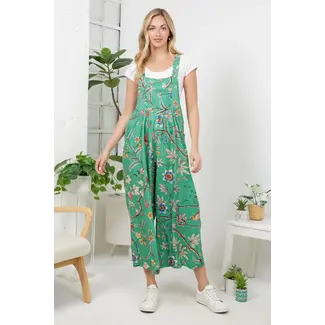 Floral Birds Print Overall