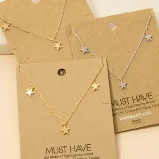 Gold Dipped Dainty Star Station Necklace (more colours)