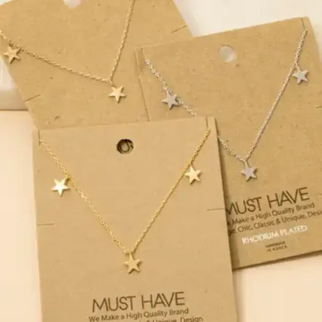 Gold Dipped Dainty Star Station Necklace (more colours)
