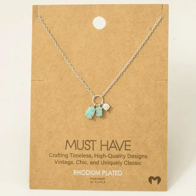 Dainty Opal Crystal Charm Necklace (more colours)