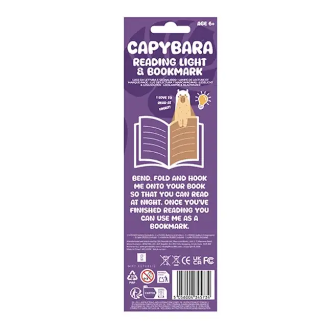 Capybara Reading Light & Bookmark