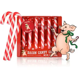 Archie McPhee Candy Canes - Bacon - Set of 6