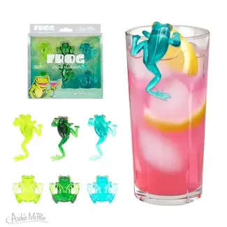 Archie McPhee Drink Marker - Cocktail Frogs - Set of 6