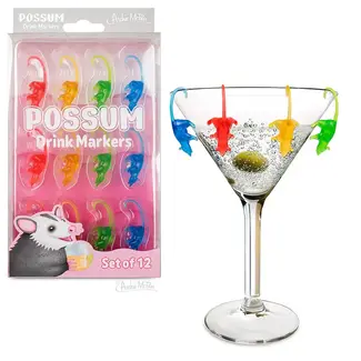 Archie McPhee Drink Marker - Possums - Set of 12