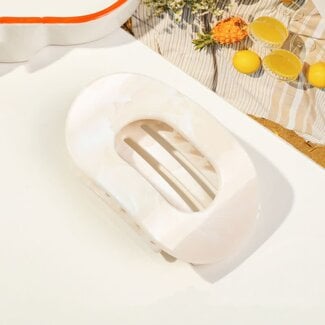 E&S Accessories Marble Rounded Flat Hair Claw (more colours)
