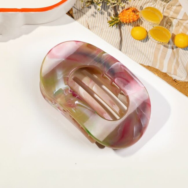 E&S Accessories Marble Rounded Flat Hair Claw (more colours)