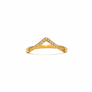 Lover’s Tempo Chevron CZ Ring - Gold