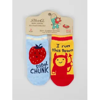 Blue Q Total Chunk/I Run This Town Baby Socks