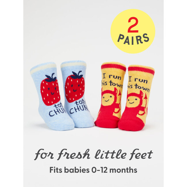 Blue Q Total Chunk/I Run This Town Baby Socks