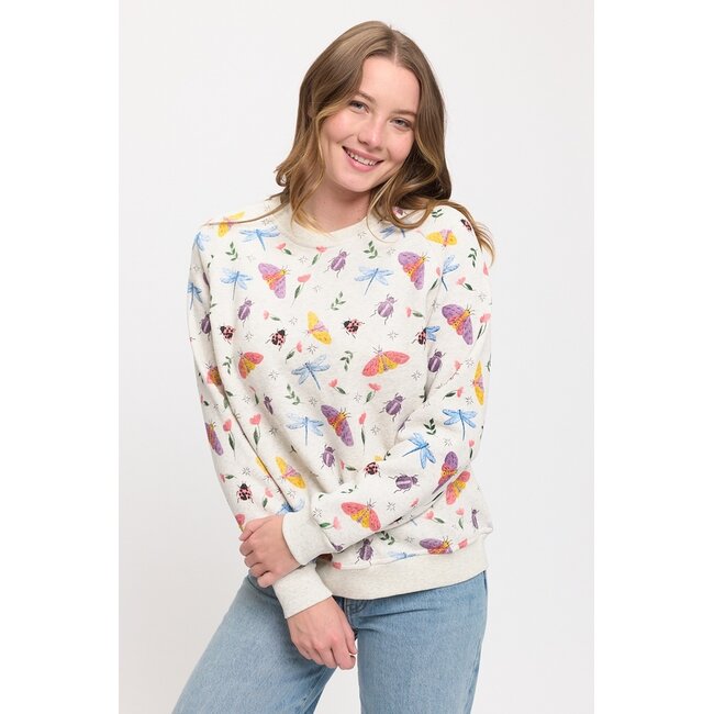 Whimsical Garden Insects Sweatshirt