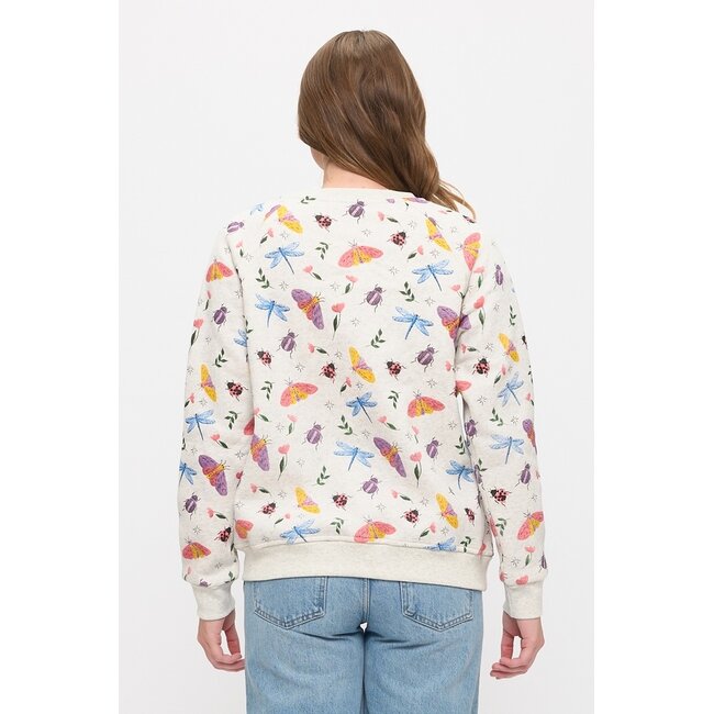 Whimsical Garden Insects Sweatshirt