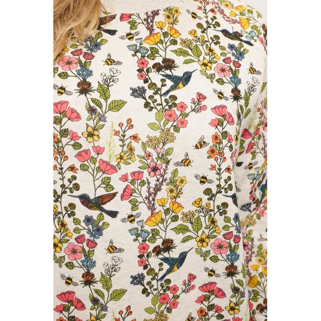 Floral Hummingbird Sweatshirt