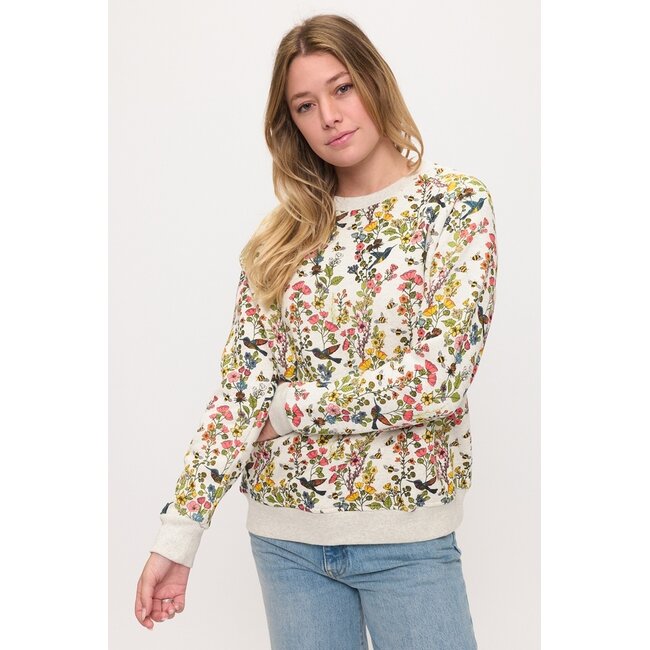 Floral Hummingbird Sweatshirt