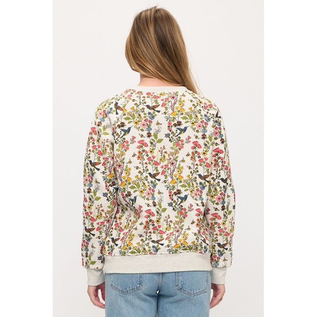 Floral Hummingbird Sweatshirt