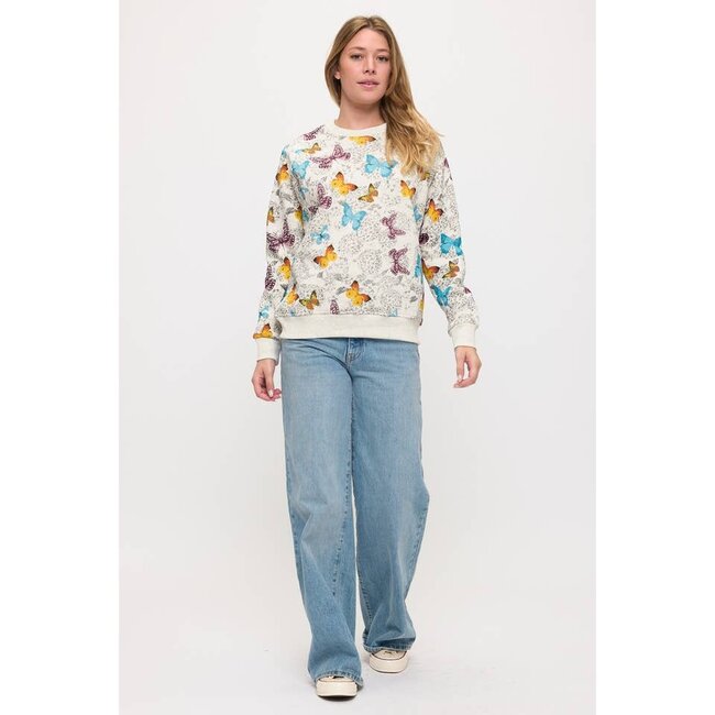 Dreamy Butterflies Print Sweatshirt