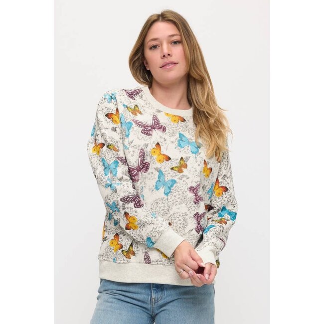 Dreamy Butterflies Print Sweatshirt